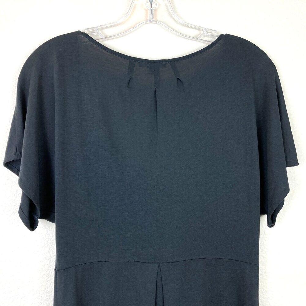 Massimo Dutti Empire Waist Dress Size S - M Dark Gray Scoop Neck Flutter Sleeves - Picture 5 of 7